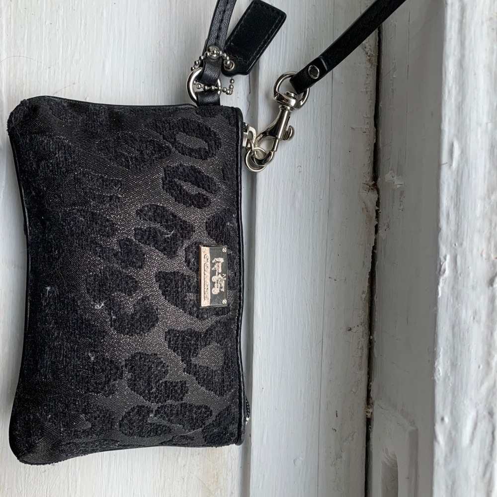Coach leopard coin purse / wristlet
